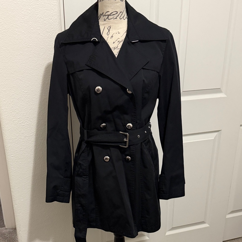 Michael Kors Black Trench Coat with Belt